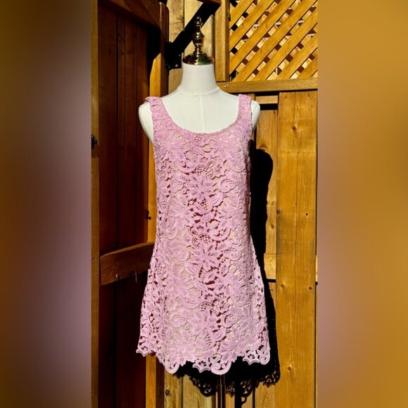 🆕 SELF PORTRAIT 🧿 NWOT Floral Lace Mini Shift Dress, Sz US 4 / UK 8 - Picture 4 of 16